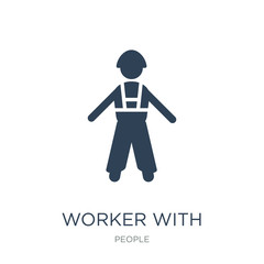 worker with harness icon vector on white background, worker with