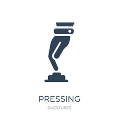 pressing icon vector on white background, pressing trendy filled