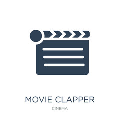 movie clapper icon vector on white background, movie clapper tre