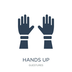 hands up icon vector on white background, hands up trendy filled