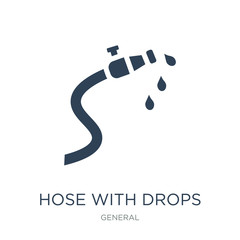 hose with drops icon vector on white background, hose with drops