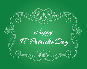 St Patty-White & Green Swirl Framed Sign