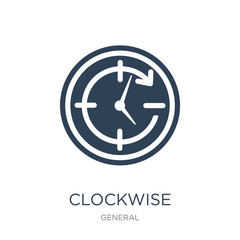 clockwise icon vector on white background, clockwise trendy fill