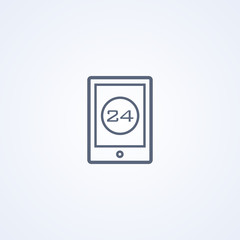 Mobile online, vector best gray line icon