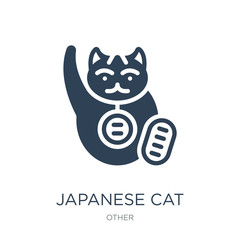 japanese cat icon vector on white background, japanese cat trend