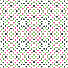 Seamless abstract pattern background with a variety of colored circles.