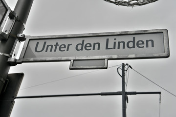 Unter der Linden street sign in Berlin.