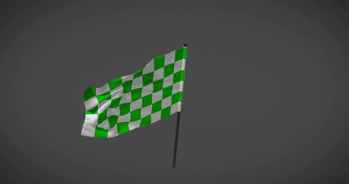 Racing flags - Green checkered flag looping animation with alpha mask