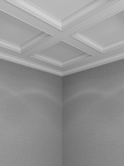 The ceiling in a classic style with moldings