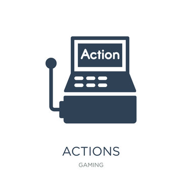 actions icon vector on white background, actions trendy filled i