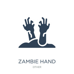 zambie hand icon vector on white background, zambie hand trendy