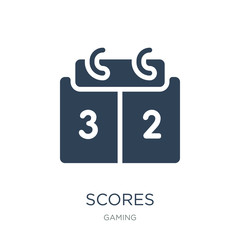 scores icon vector on white background, scores trendy filled ico