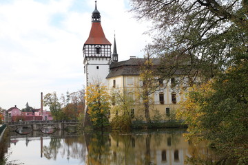 Fototapeta premium Blatná castle with moat, South Bohemian region, Czech republic