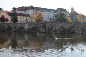 Kamenný most over Otava river in Písek - Oldest bridge in Czech reupblic