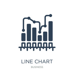 line chart statistics icon vector on white background, line char