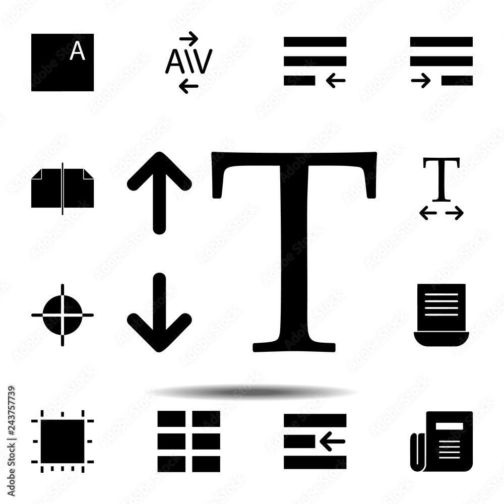 Poster scale, text icon. simple glyph, flat vector of text editor set icons for ui and ux, website or mobil