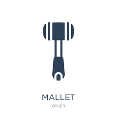 mallet icon vector on white background, mallet trendy filled ico