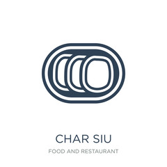 char siu icon vector on white background, char siu trendy filled