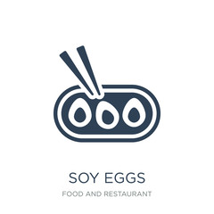 soy eggs icon vector on white background, soy eggs trendy filled