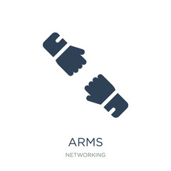 arms icon vector on white background, arms trendy filled icons f