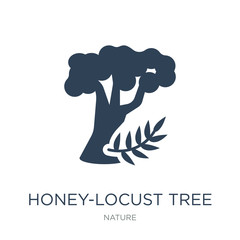 honey-locust tree icon vector on white background, honey-locust