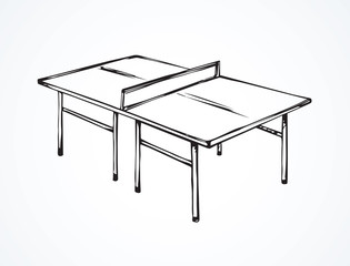 Tennis table. Vector drawing