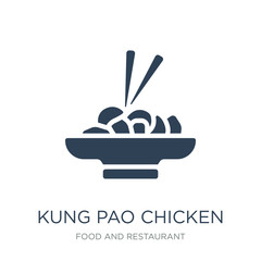 kung pao chicken icon vector on white background, kung pao chick