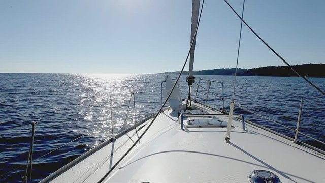 Sailing on the sea - beautiful day sail boat trip