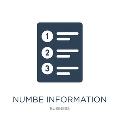numbe information icon vector on white background, numbe informa