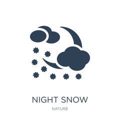 night snow icon vector on white background, night snow trendy fi