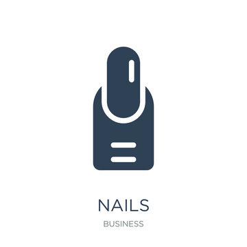 nails icon vector on white background, nails trendy filled icons