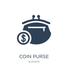 coin purse icon vector on white background, coin purse trendy fi
