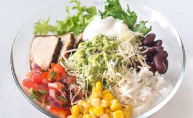 Burrito bowl on the table