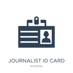 journalist id card icon vector on white background, journalist i
