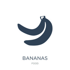 Obraz na płótnie Canvas bananas icon vector on white background, bananas trendy filled i