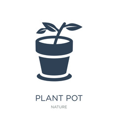 plant pot icon vector on white background, plant pot trendy fill