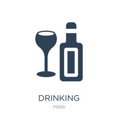 drinking icon vector on white background, drinking trendy filled