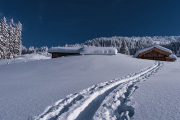 Fototapeta na wymiar Skitour Alm Wildschönau