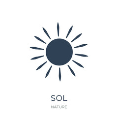 sol icon vector on white background, sol trendy filled icons fro