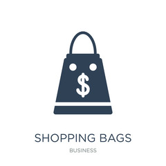 shopping bags icon vector on white background, shopping bags tre