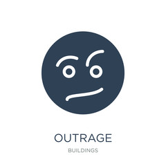 outrage icon vector on white background, outrage trendy filled i