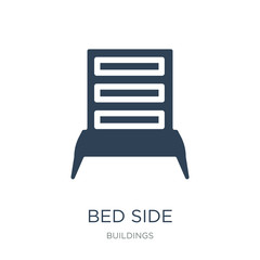 bed side icon vector on white background, bed side trendy filled