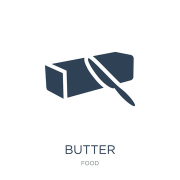 Butter Icon Vector On White Background, Butter Trendy Filled Ico