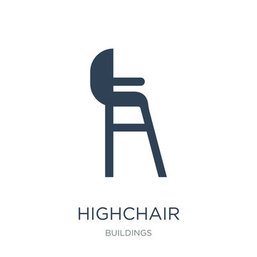 Highchair Icon Vector On White Background, Highchair Trendy Fill