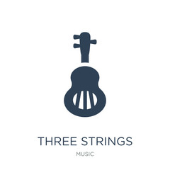 three strings guitar icon vector on white background, three stri