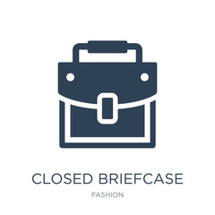 closed briefcase icon vector on white background, closed briefca