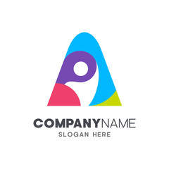 initial letter a logo with people inside