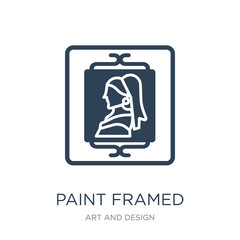 paint framed icon vector on white background, paint framed trend