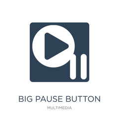big pause button icon vector on white background, big pause butt