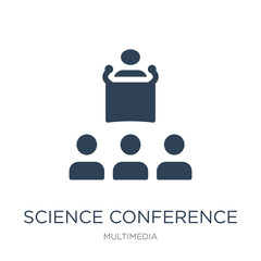 science conference icon vector on white background, science conf